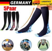 5 Paar Stützstrümpfe Kompressionsstrümpfe Laufsocken Kniestrümpfe Herren Damen Grau L&XL