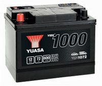 Autobatterie YUASA 12 V 72 Ah 600 A/EN YBX1072 L 258mm B 173mm H 206mm NEU