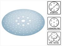 Festool STF D225/128 P80 GR/25 Schleifscheibe P80 225 mm 100 Stk. ( 4x 205655 ) für Langhalsschleifer PLANEX LHS 2 225 EQ(I), PLANEX 225 EQ, PLANEX LHS-E 225 easy