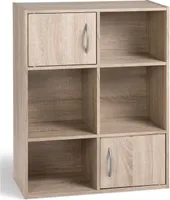 Aufbewahrungsregal 6 Fächer mit 2 Türen - L61,5 cm