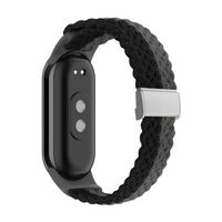 Ersatz Armband für Xiaomi Mi Band 8 Nylon, Farbe:Schwarz Grau