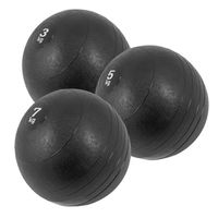 GORILLA SPORTS® Medizinball - 15kg Set, mit Griffiger Oberfläche, Rutschfest, Schwarz - Gewichtsball, Fitnessball, Slamball, Trainingsball