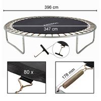 AREBOS Trampolin Sprungmatte Ø 347 cm, für Trampoline mit Ø 396 cm, 80 Ösen und 178 mm Federlänge, Sprungtuch, 150 kg belastbar, 9-Fache Naht