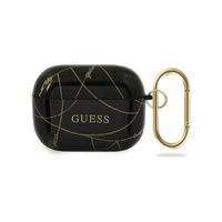 Guess GUACAPTPUCHBK pouzdro na AirPods PRO black Gold Chain Collection