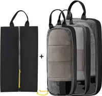 4 teilig Koffer Organizer Set, Gepäck Organizer Set Reisen Kleidertaschen Packing Cubes Packwürfel Schuhtasche Kofferzubehör (Schwarz)