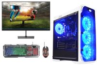 Gaming Komplett Set - AMD Ryzen 5 4600G - Radeon Vega 7 - 8 GB Ram - 240 GB SSD - LC988W - Game PC - 24" Gaming Monitor - Tastatur - Maus