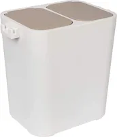ONVAYA® Mülltrennsystem Ben | 18L | Mülltrennung mit Zwei Fächern | Mülleimer in Creme-weiß | Abfalleimer für Küche & Bad