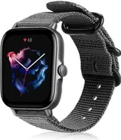 Strap-it Amazfit GTS 3 Nylon-Schnallenarmband (Schwarz)