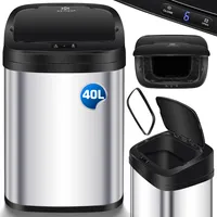 KESSER® Sensor Mülleimer Küche | Automatik mit Bewegungssensor Abfalleimer & Soft-Close-Deckel | Müllbehälter mit Touch-Bedienfeld & Sensor | LCD-Display | Edelstahl | inkl. Müllsackhalter