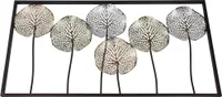 Kovový obraz "Lotus", kovový obraz na stenu, 50cm x 100cm, dekoratívny obraz
