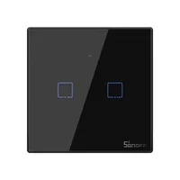 SONOFF T3EU2C WiFi Smart Wandschalter - 2 Taster - schwarz