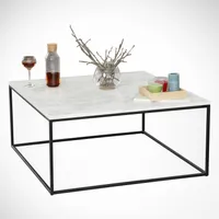 Skye Decor, Poly- Poly CTN, Weiß,Schwarz, Couchtische, 43x75x75 cm, 100% Melaminbeschichtete Partikelplatte