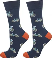 Männliche Baumwollsocken - Fahrradmotiv - lange Socken - Größe 40-45 - Geschenk für Papa - Geburtstagsgeschenk