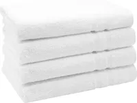 4er Set Duschtuch, Baumwolle, 70x140 cm, weiß