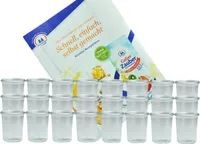 24er Set Weck Gläser 160 ml Sturzgläser incl. Diamant-Zucker Gelierzauber Rezeptheft