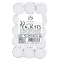 Lichte Teelichter 30 Stück Kerzenlichter Kerzen Lichter Brenndauer 4 h weiß