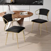 ProximaX (2 St) Küchenstühle mit Metallbeinen, Polsterstühle Schwarz