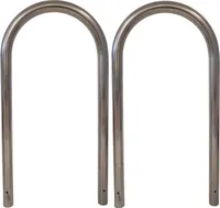 2 x Fahrradanlehnbügel 115 x 58 cm Edelstahl Ø 60 mm grau Einbetonieren Fahrradständer Parker Typ U