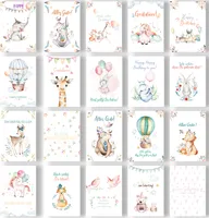 Friendly Fox Geburtstagskarten für Kinder, 20x Glückwunschkarten Kinder Geburtstag Postkarten, Grußkarte zum Geburtstag Kinder