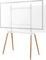 TV Bodenständer | 60-75 " | maximal unterstützes Bildschirmgewicht: 40 kg | Scandinavian Design | Anti-Kipp-Gurt | Schnappverschluss | Aluminium / Stahl | Weiss