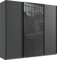 Schwebetürenschrank Norderstedt Kleiderschrank 225x64x236cm graphit Glasgrau