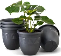 Plastard Übertopf 5er Set Ø 40 cm Anthrazit - Blumentopf Pflanztopf Pflanzkübel