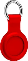 AVANA Hülle für Apple AirTag Schutzhülle Silikon Abdeckung Weich Slim Fit Cover Case mit Edelstahl Anhänger Rot
