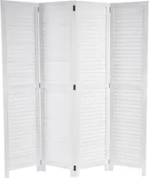 Paravent HWC-C30, Raumteiler Trennwand Sichtschutz, Shabby-Look Vintage, 170x160cm  weiß