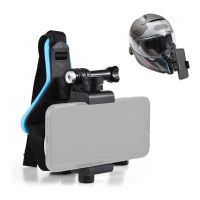 Helmkamera-Halterung, Helmhalterung fuer Action-Kamera mit Adapter, Handy-Clip, kompatibel mit GoPro Hero/ DJI Osmo/ AKASO Action-Kamera