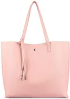Damen Vintage Tote Beutel Schultertasche Handtasche Quasten Handtasche Elegant Umhängetasche Kunstleder Shopper Henkeltasche (Pink1)