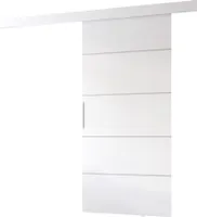 Minio, Schiebetür "CLEAN B", 86 cm, Zimmertür, mit silbernen Dekorelementen, Weiße Farbe