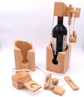 Flaschentresor – Edles Denkspiel aus Holz für große Flaschen, Modell:2
