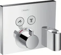 Hansgrohe Thermostat Unterputz ShowerSelect Fertigset 2 Verbraucher Chrom mit Fixfit und Porter