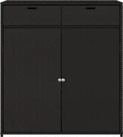 vidaXL Gartenschrank Schwarz 105x55x113 cm Poly Rattan