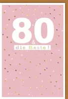 80. Geburtstag - Glückwunschkarte im Format 11,5 x 17 cm mit