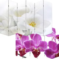 Foto-Paravent Paravent Raumteiler Trennwand M68 MVG-  180x240cm, Orchidee