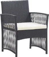 vidaXL Záhradné kreslo s vankúšom na sedenie 2 ks Black Poly Rattan