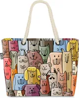 VOID Cartoon Hunde Strandtasche Shopper 58x38x16cm 23L XXL Einkaufstasche Tasche Reisetasche Beach Bag