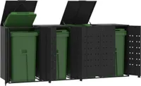 Box na odpadky pro 4 tuny černý 276x79x117 cm ocelový