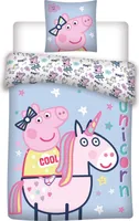 Súprava posteľnej bielizne Peppa Pig - obliečka na prikrývku 135x200 cm a obliečka na vankúš 80x80 cm, 100 % bavlna