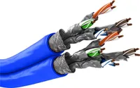Goobay 91896 Kabel sieciowy CAT 7A+ duplex, S/FTP (PiMF), niebieski, 100 m - CU, AWG 22/1 (pełny), LSZH