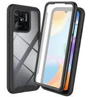 Pouzdro pro Xiaomi Redmi 10C, nárazník s vestavěnou ochranou displeje 360° celotělové ochranné pouzdro černé