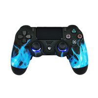 LuxController PS4 Custom LED Controller mit 2 Paddles, Blau Flammen Design für PlayStation 4