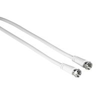 SAT-Anschlusskabel, F-Stecker - F-Stecker, 10 m, 75 dB, Weiß (00205040