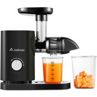 AOBOSI Entsafter Slow Juicer mit Reverse Funktion Knopf, Slow Masticating Juicer für Obst und Gemüse, 150W, Schwarz