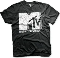 MTV Cracked Logo T-Shirt - Large - Black