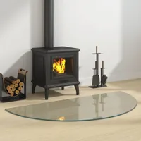 vidaXL Sklenená ochranná doska proti iskrám polkruhová 1200x600 mm