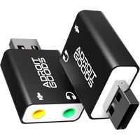 AdroitGoods Externer USB (3D) Soundkarten-Adapter - Soundkarte - Usb 5.1 - Schwarz