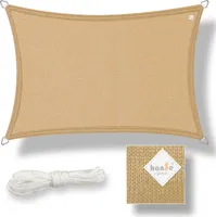 hanSe Marken Sonnensegel Sonnenschutz Schattensegel Schattenspender UV- Schutz Rechteck 3x5m Sand
