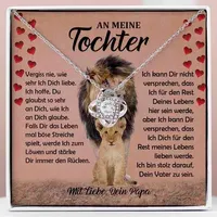 Halskette und Anhänger plattiert mit 14 Karat Weißgold mit Zirkonia-Kristallen & Geschenk Box für Damen - An meine Tochter - SCARLETT